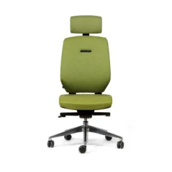Chaise de bureau Artech - tissu - piétement aluminium poli - avec appui-tête