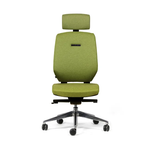 Chaise de bureau Artech - tissu - piétement aluminium poli - avec appui-tête