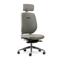 Chaise de bureau Artech - tissu - piétement aluminium poli - avec appui-tête