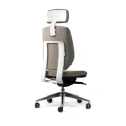 Chaise de bureau Artech - tissu - piétement aluminium poli - avec appui-tête