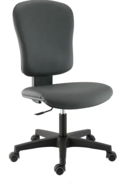 Chaise de bureau Bella - textile enduit anthracite Eden - roulette sol dur