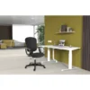 Chaise de bureau Bella - tissu noir panthère - roulette sol dur