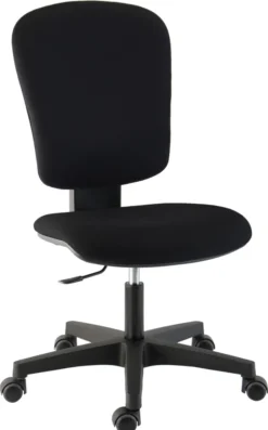 Chaise de bureau Bella - tissu noir panthère - roulette sol dur