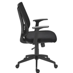 Chaise de bureau Bruneau Tiloa - assise tissu noir dossier maille noir - non conforme ERP
