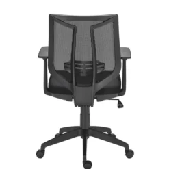Chaise de bureau Bruneau Tiloa - assise tissu noir dossier maille noir - non conforme ERP