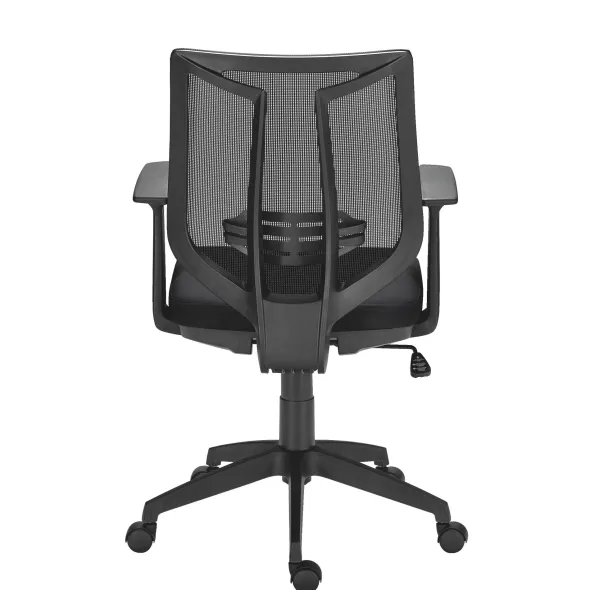 Chaise de bureau Bruneau Tiloa - assise tissu noir dossier maille noir - non conforme ERP