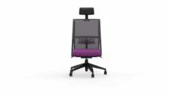 Chaise de bureau Comforto 59 - assise tissu - dossier résille - appui-tête