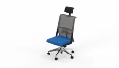 Chaise de bureau Comforto 59 - assise tissu - dossier résille - appui-tête