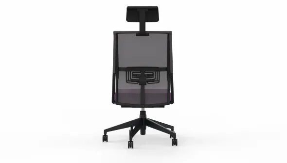Chaise de bureau Comforto 59 - assise tissu - dossier résille - appui-tête