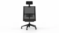 Chaise de bureau Comforto 59 - assise cuir - dossier résille - appui-tête