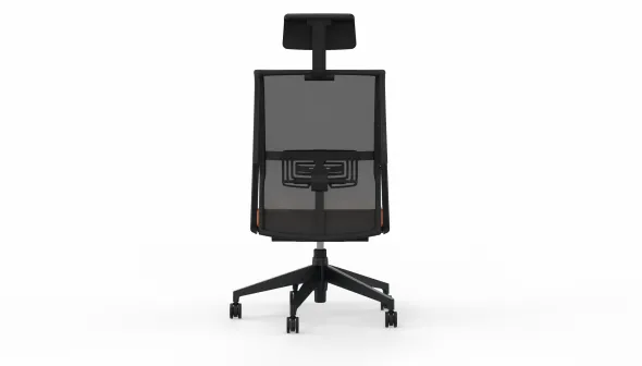 Chaise de bureau Comforto 59 - assise cuir - dossier résille - appui-tête