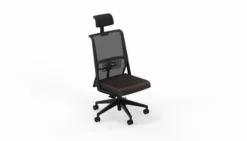 Chaise de bureau Comforto 59 - assise cuir - dossier résille - appui-tête