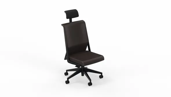 Chaise de bureau Comforto 59 - cuir - appui-tête