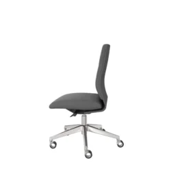 Chaise de bureau Directa - cuir - piétement aluminium poli