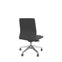 Chaise de bureau Directa - cuir - piétement aluminium poli
