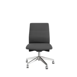 Chaise de bureau Directa - cuir - piétement aluminium poli