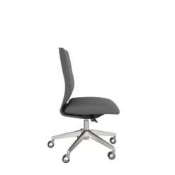 Chaise de bureau Directa - cuir - piétement aluminium poli
