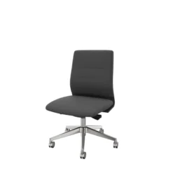 Chaise de bureau Directa - cuir - piétement aluminium poli