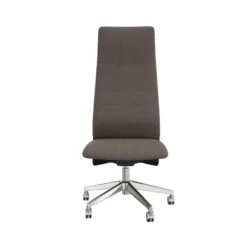 Chaise de bureau Directa - tissu - haut dossier - piétement aluminium poli