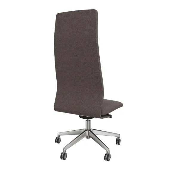 Chaise de bureau Directa - tissu - haut dossier - piétement aluminium poli