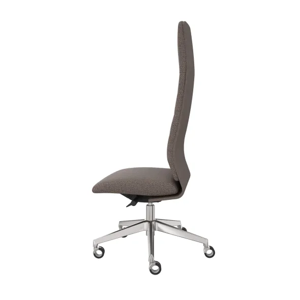 Chaise de bureau Directa - tissu - haut dossier - piétement aluminium poli