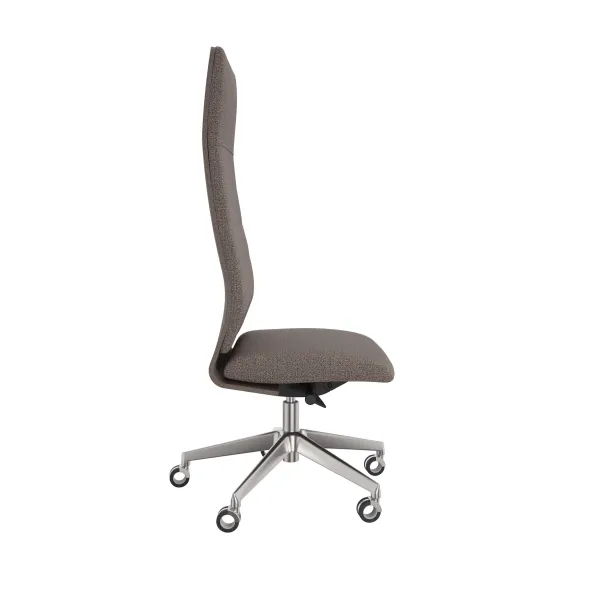 Chaise de bureau Directa - tissu - haut dossier - piétement aluminium poli