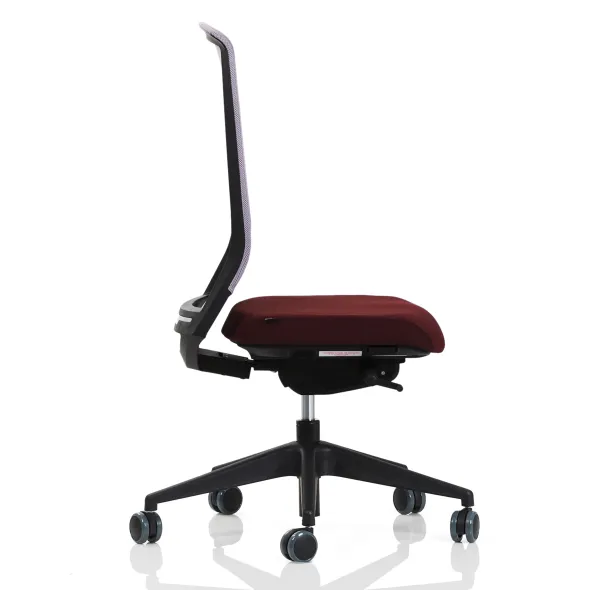 Chaise de bureau Keno H - assise tissu - dossier résille - structure et piétement noir