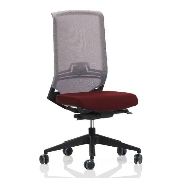 Chaise de bureau Keno H - assise tissu - dossier résille - structure et piétement noir
