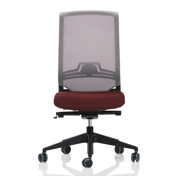 Chaise de bureau Keno H - assise tissu - dossier résille - structure et piétement noir
