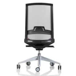 Chaise de bureau Keno H - assise tissu - dossier résille - structure noire - piétement gris aluminium