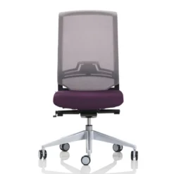 Chaise de bureau Keno H - assise tissu - dossier résille - structure noire - piétement gris aluminium