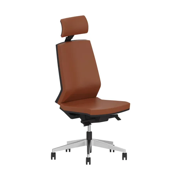 Chaise de bureau Léandre Manager - cuir - appui-tête - translation d'assise