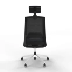 Chaise de bureau Léandre Manager - assise tissu - dossier résille - appui-tête - translation d'assise