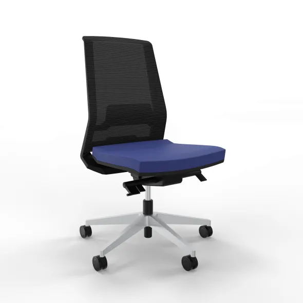 Chaise de bureau Léandre Manager - assise tissu- dossier résille - translation d'assise
