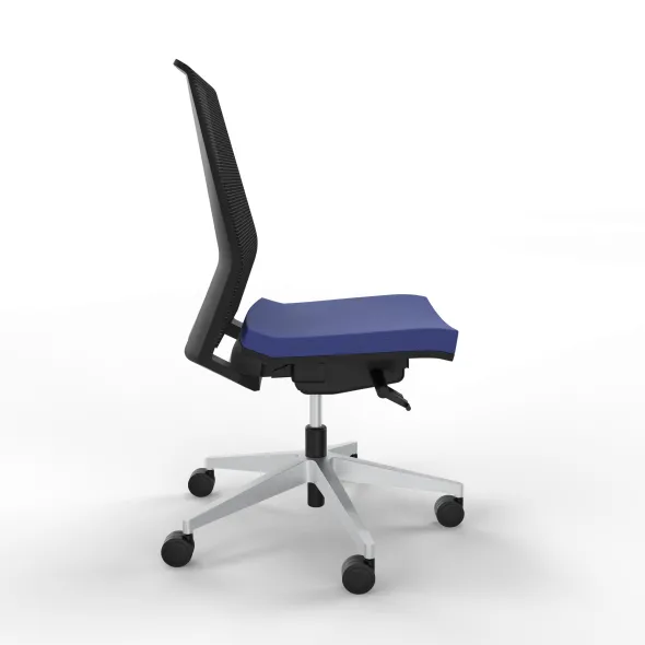 Chaise de bureau Léandre Manager - assise tissu- dossier résille - translation d'assise