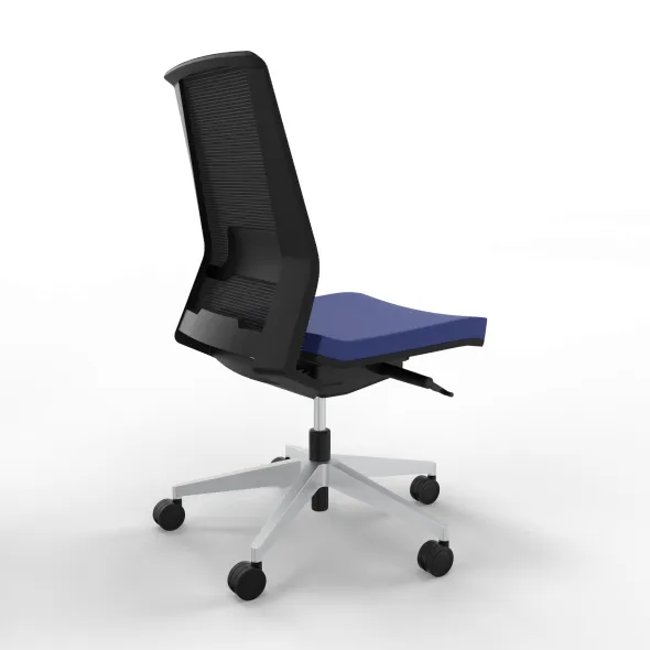 Chaise de bureau Léandre Manager - assise tissu- dossier résille - translation d'assise