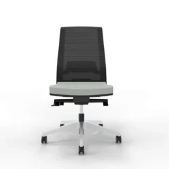 Chaise de bureau Léandre Manager - assise cuir - dossier résille - translation d'assise
