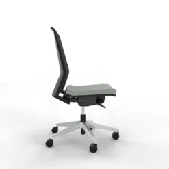 Chaise de bureau Léandre Manager - assise cuir - dossier résille - translation d'assise