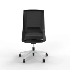 Chaise de bureau Léandre Manager - assise cuir - dossier résille - translation d'assise