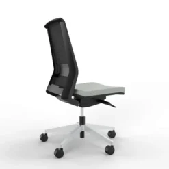 Chaise de bureau Léandre Manager - assise cuir - dossier résille - translation d'assise