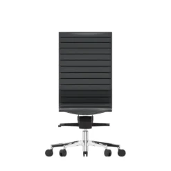 Chaise de bureau Lira - cuir - piétement aluminium poli - haut dossier