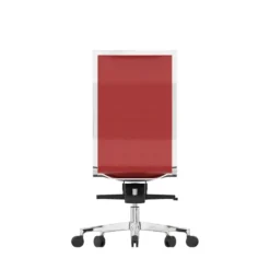 Chaise de bureau Lira - cuir - piétement aluminium poli