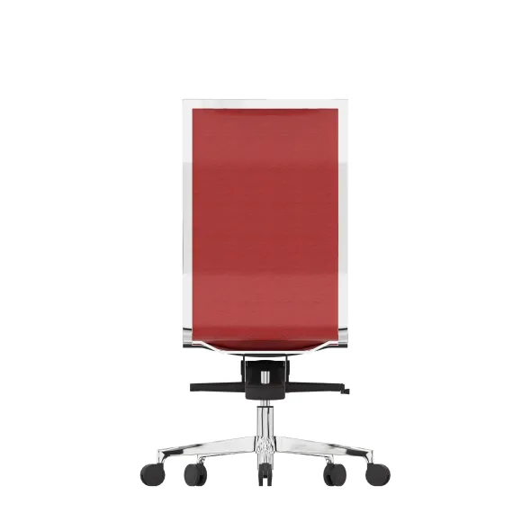 Chaise de bureau Lira - cuir - piétement aluminium poli