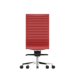 Chaise de bureau Lira - cuir - piétement aluminium poli