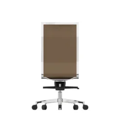 Chaise de bureau Lira - tissu - piétement aluminium poli - haut dossier