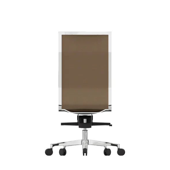 Chaise de bureau Lira - tissu - piétement aluminium poli - haut dossier