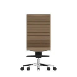 Chaise de bureau Lira - tissu - piétement aluminium poli - haut dossier