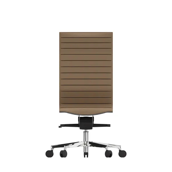 Chaise de bureau Lira - tissu - piétement aluminium poli - haut dossier