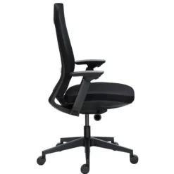Chaise de bureau Marcus - assise tissu noir - dossier maille noir - Non conforme ERP