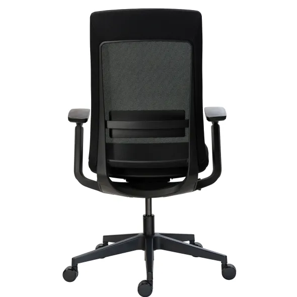 Chaise de bureau Marcus - assise tissu noir - dossier maille noir - Non conforme ERP
